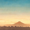 いとう良一「夕暮れの富士山」色鉛筆